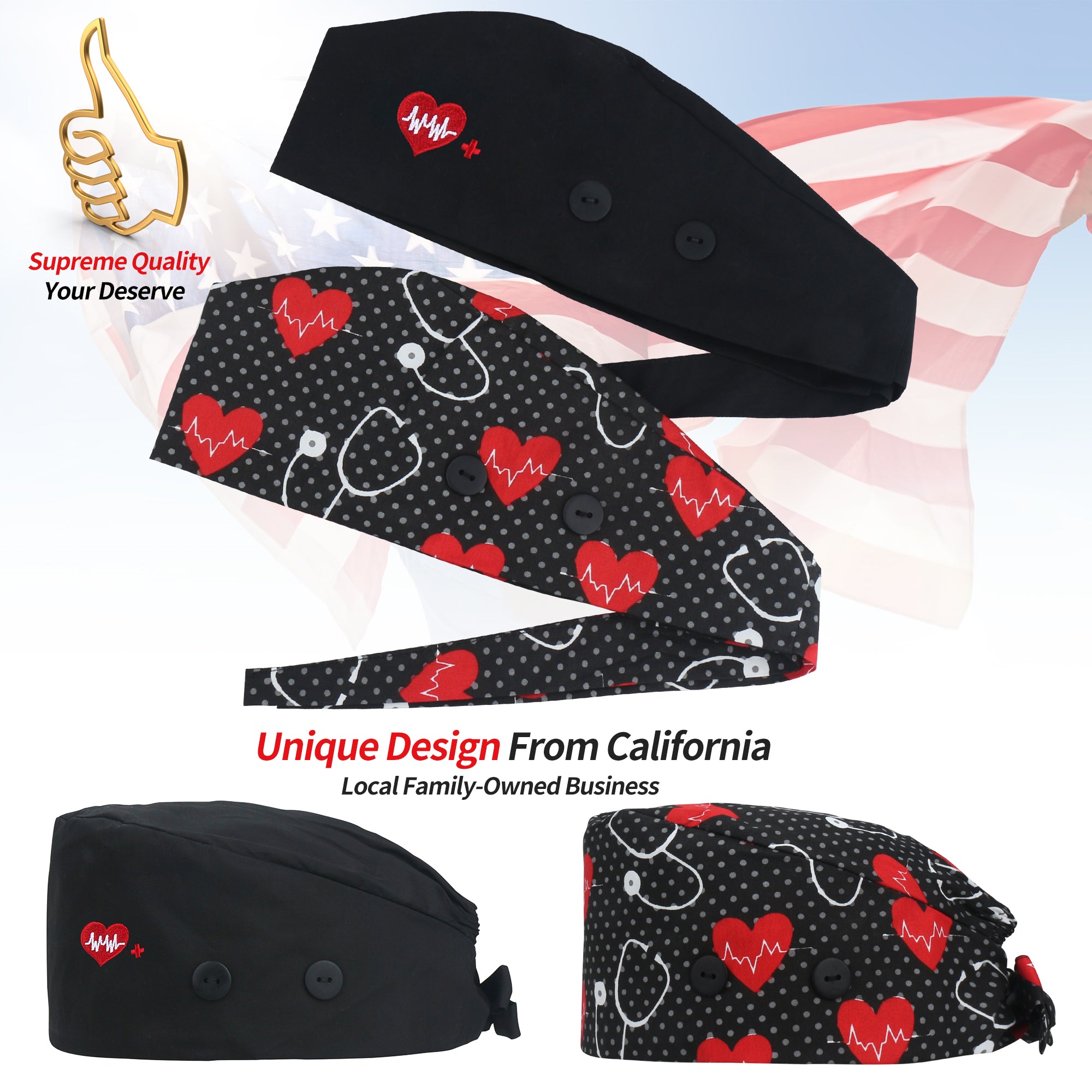 Unisex Tie-Back Cap - AbamericaScrubs.com